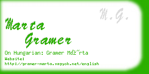 marta gramer business card